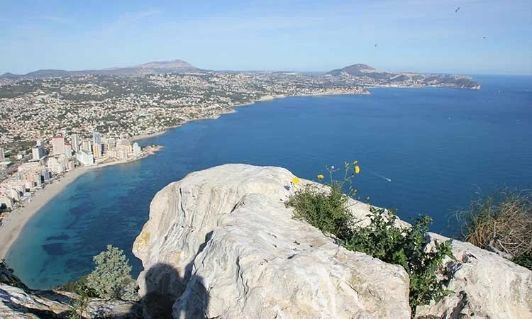 Calpe, Alicante, view of the Mediterranean Sea from Peñón de Ifach