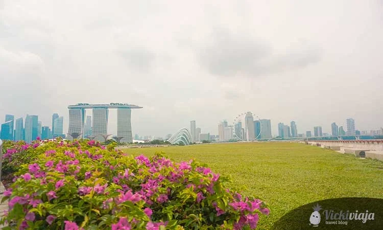 Skyline von Singapur, Singapur Preise, Blumen, grün