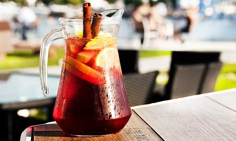 Sangria, jar of Sangria in Spain