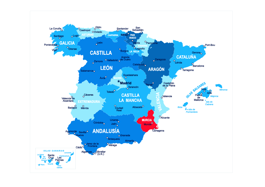 autonome Region Murcia, Karte
