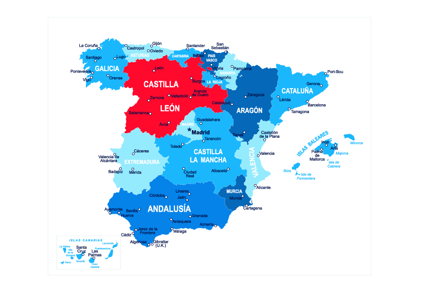 Kastilien und Leon, autonome Gemeinschaften Spanien