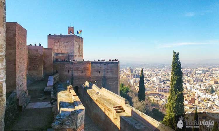 alcazaba Alhambra, Granada Sehenswürdigkeiten, Anlage und Abwehrturm
