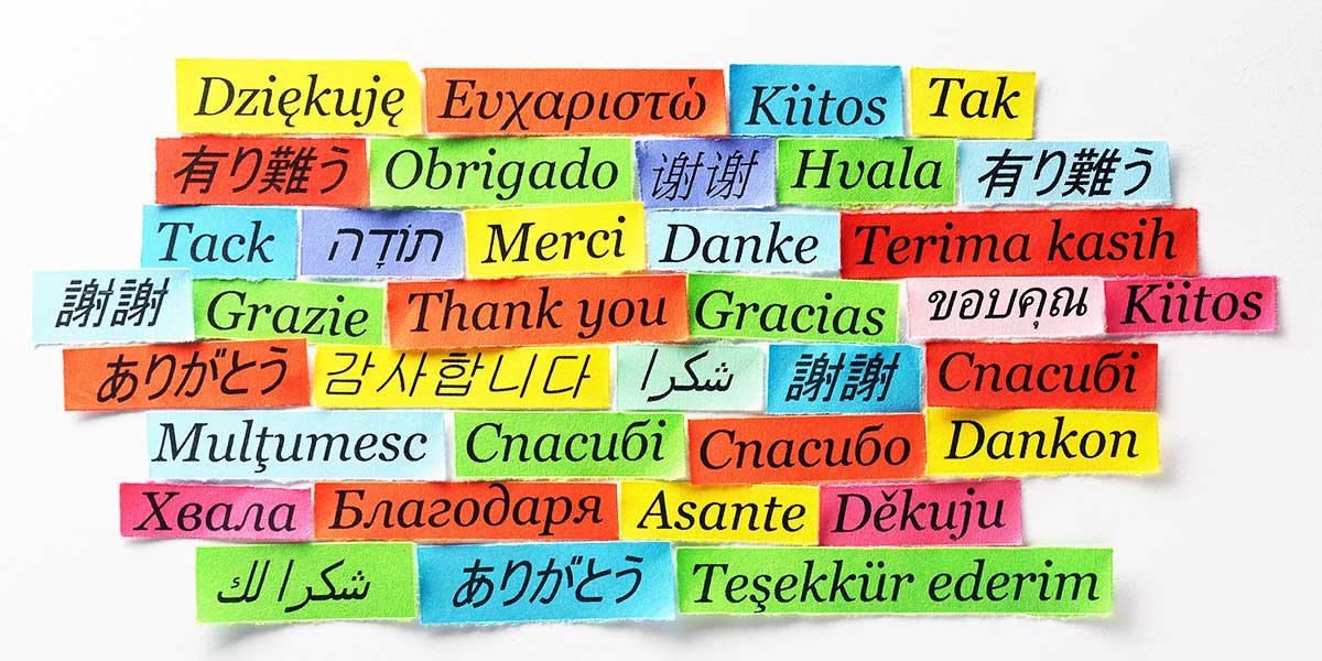 Danke in verschiedenen Sprachen