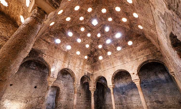el banuelo in Granada, maurische architektur, Decke, arabisches Bad