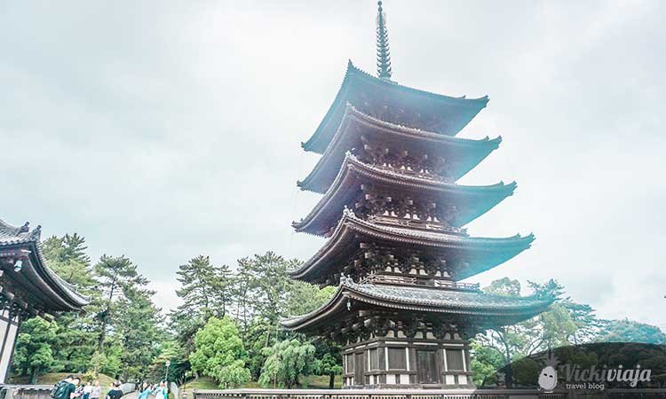 Kofuku-ji temple, 5-story pagoda in Nara, sights in Nara, Japan