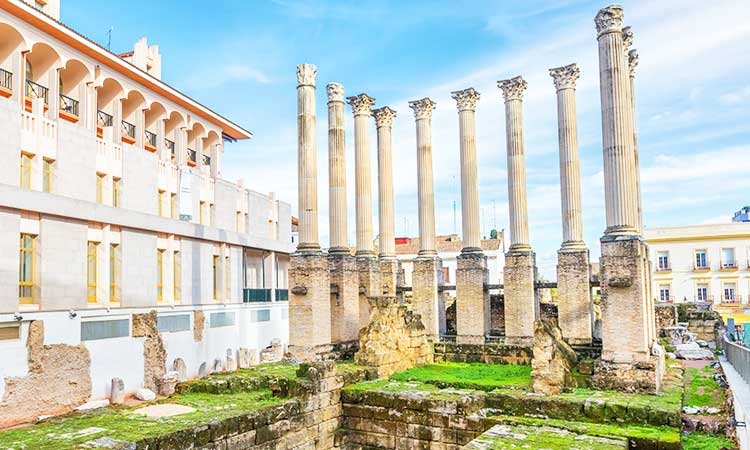 columns in the roman temple of cordoba