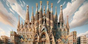 Sagrada Familia in verschiedenen Architekturvarienten